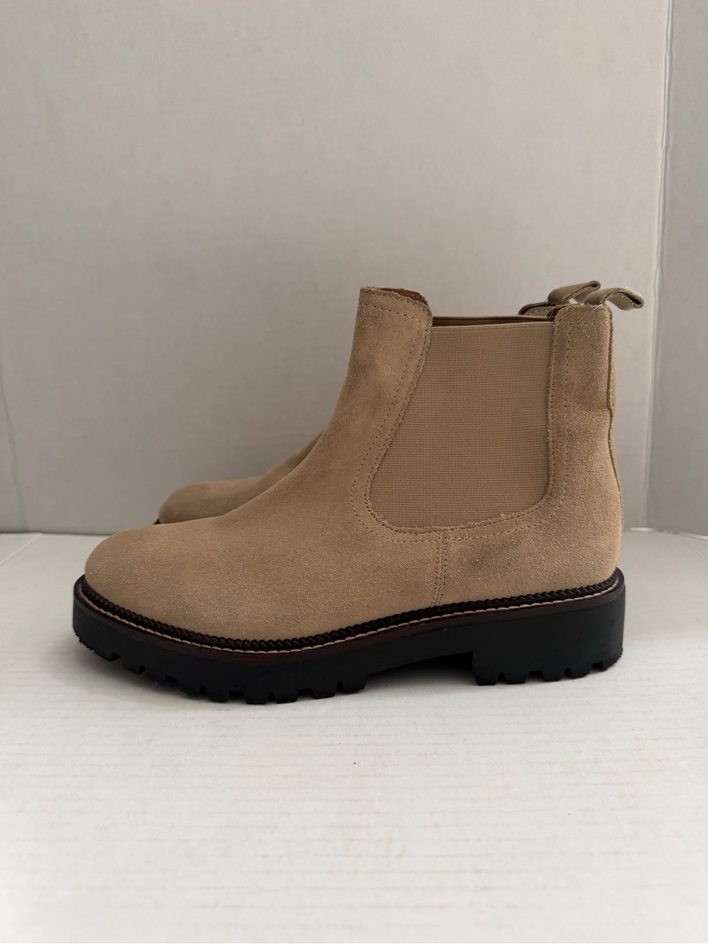 Caslon Tan Suede Chelsea Ankle Booties